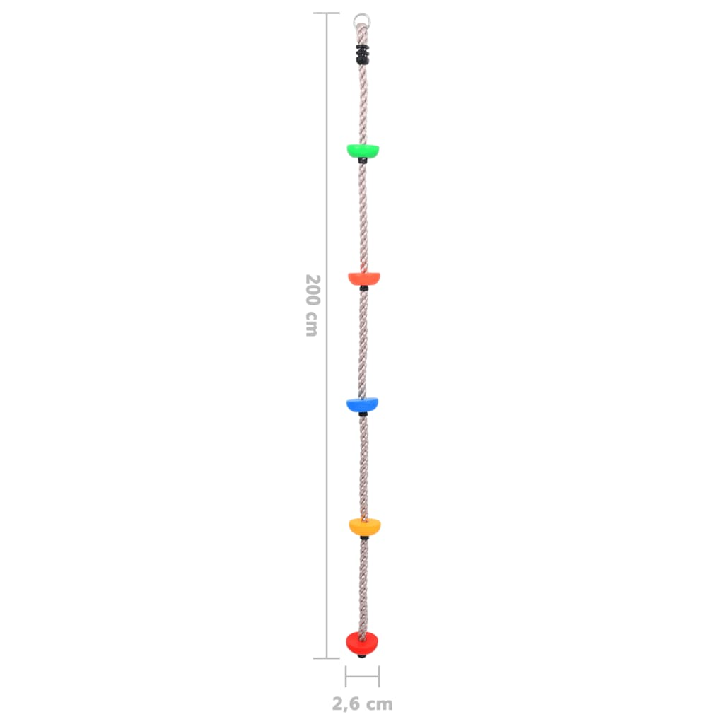 Laipiojimo virvė su platformomis, 200cm