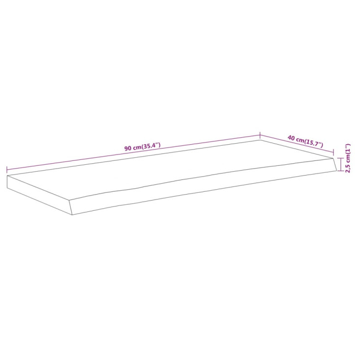 Stalviršis, 90x40x2,5cm, akacijos masyvas, su gyvu kraštu