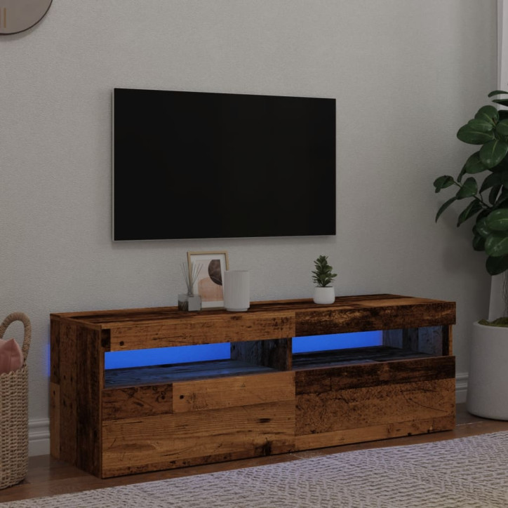 Televizoriaus spintelė su LED, medienos, 120x35x40cm, mediena