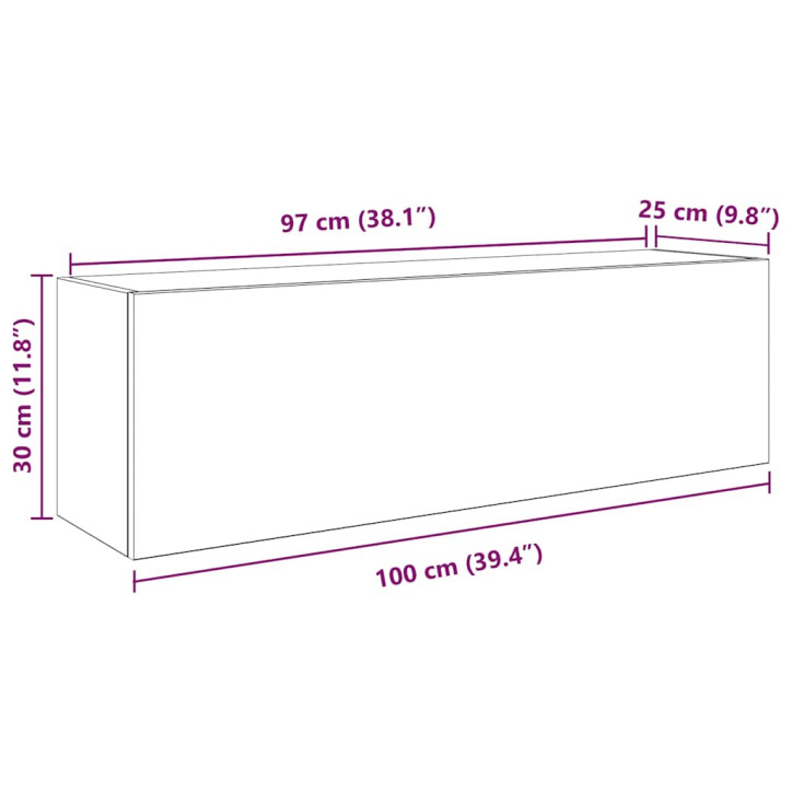 Sieninė vonios kambario spintelė, baltos, 100x25x30cm, mediena