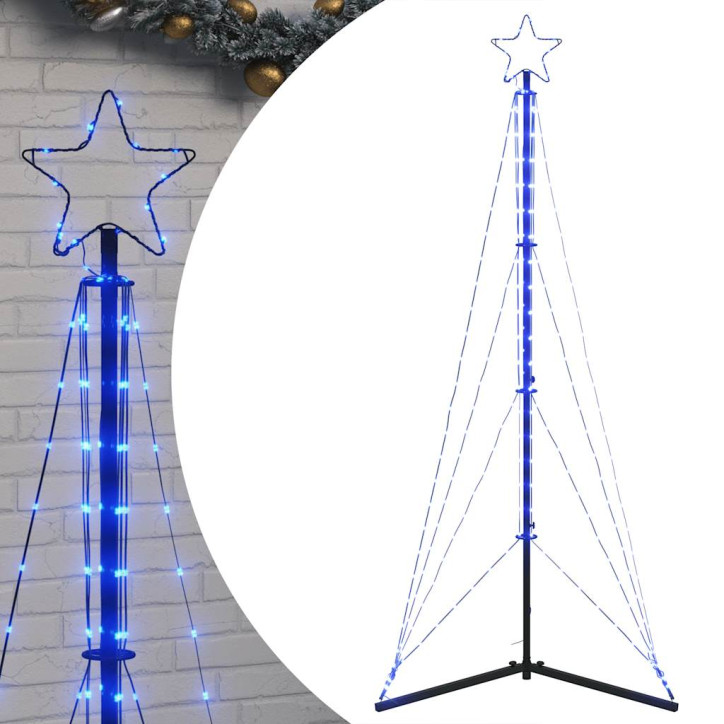 Šviečianti Kalėdų eglutė, 363 mėlynos LED, 182cm