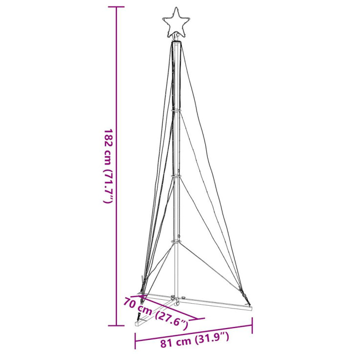 Šviečianti Kalėdų eglutė, 363 mėlynos LED, 182cm