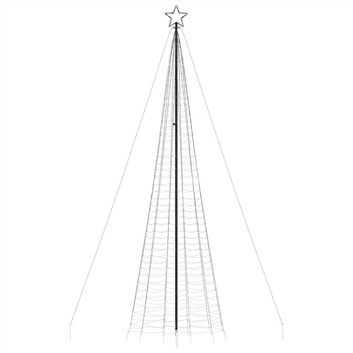 Šviečianti Kalėdų eglutė su smaigais, 500cm, 1534 šiltų LED