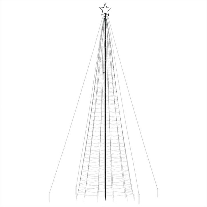 Šviečianti Kalėdų eglutė su smaigais, 500cm, 1534 mėlynų LED