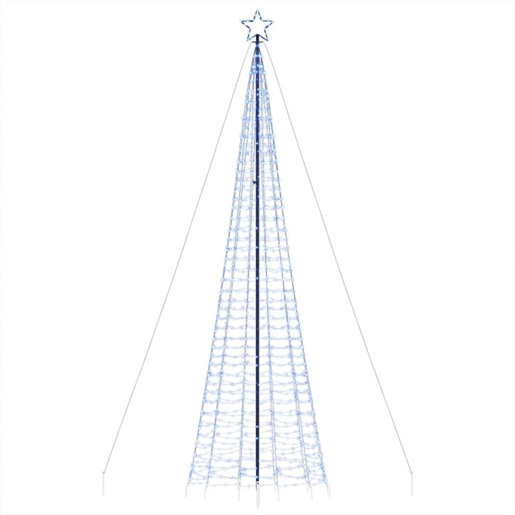 Šviečianti Kalėdų eglutė su smaigais, 500cm, 1534 mėlynų LED