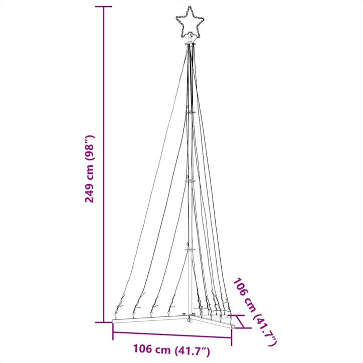 Šviečianti Kalėdų eglutė, 447 šaltos LED, 249cm