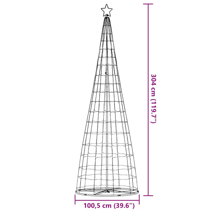 Šviečianti Kalėdų eglutė, 550 šiltos LED, 304cm, kūgio formos