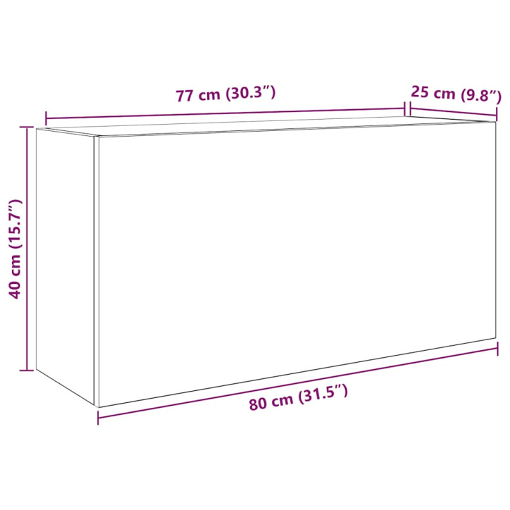 Sieninė vonios kambario spintelė, baltos, 80x25x40cm, mediena