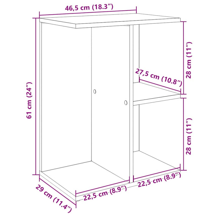 Naktinis staliukas, pilka, 46,5x29x61cm, apdirbta mediena