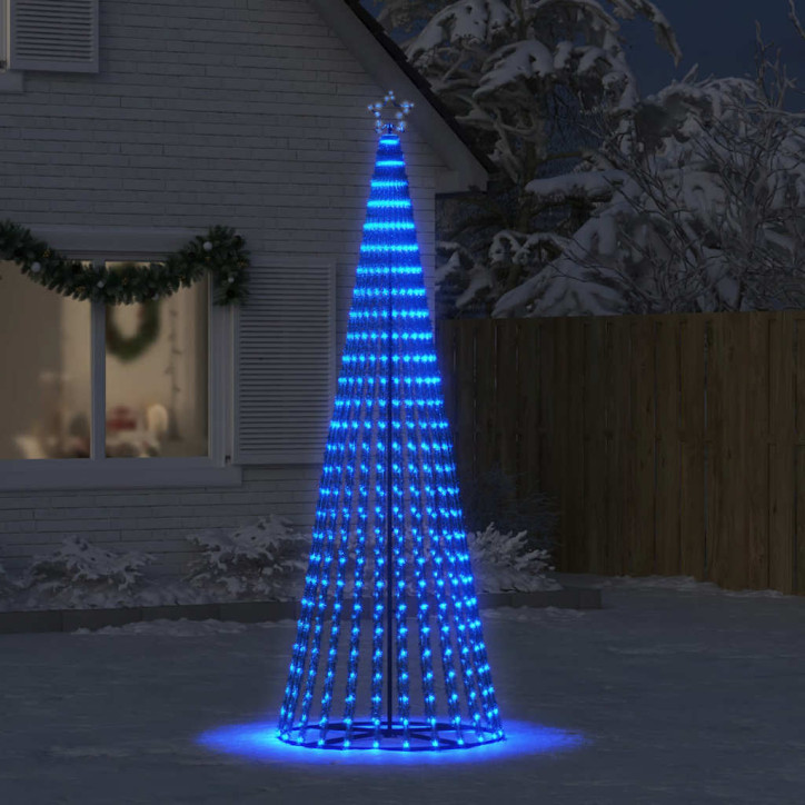 Šviečianti Kalėdų eglutė, 475 mėlynos LED, 247cm, kūgio formos