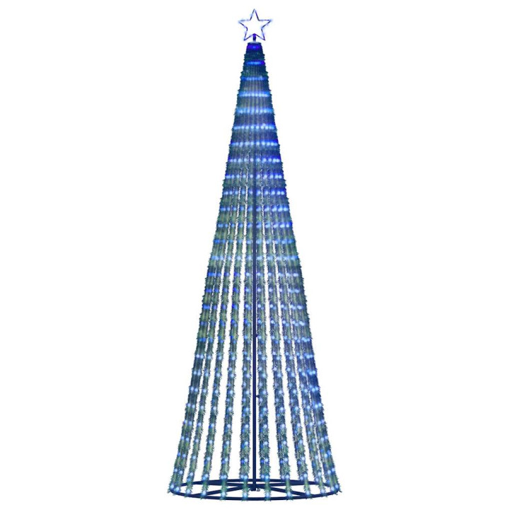 Šviečianti Kalėdų eglutė, 475 mėlynos LED, 247cm, kūgio formos