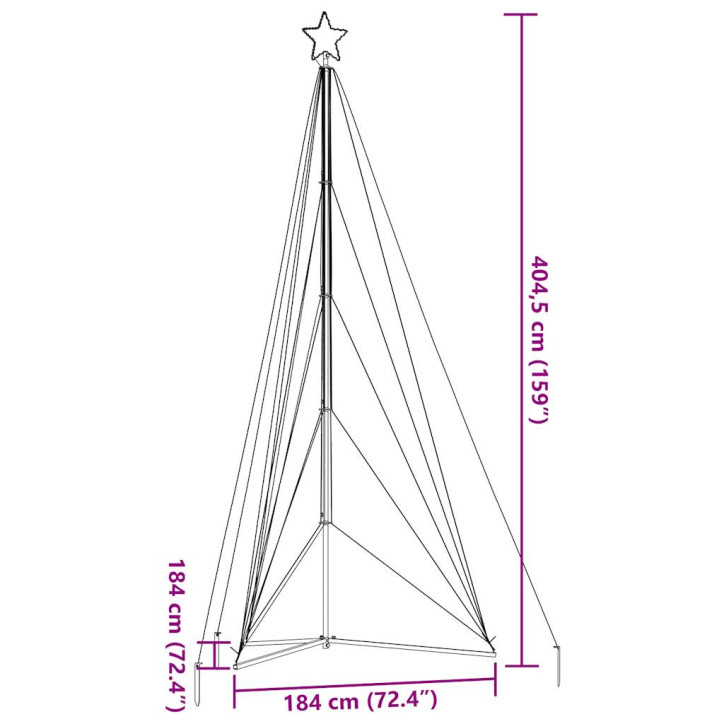 Šviečianti Kalėdų eglutė, 615 mėlynos LED, 404,5cm