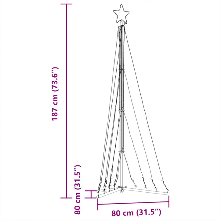 Šviečianti Kalėdų eglutė, 339 šaltos LED, 187cm