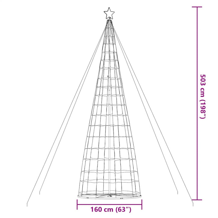 Šviečianti Kalėdų eglutė, 1534 šaltos LED, 503cm, kūgio formos