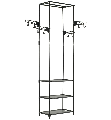 Drabužių kabykla, plienas ir neaust. aud., 55x28,5x175cm, juoda