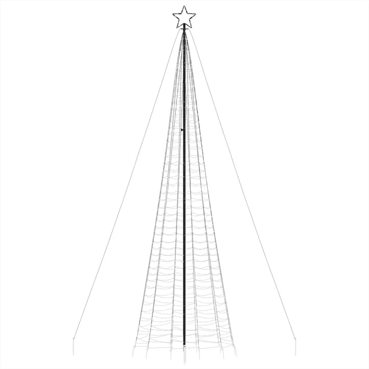 Šviečianti Kalėdų eglutė su smaigais, 500cm, 1534 šaltų LED