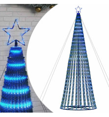 Šviečianti Kalėdų eglutė, 1028 mėlynos LED, 403cm, kūgio formos