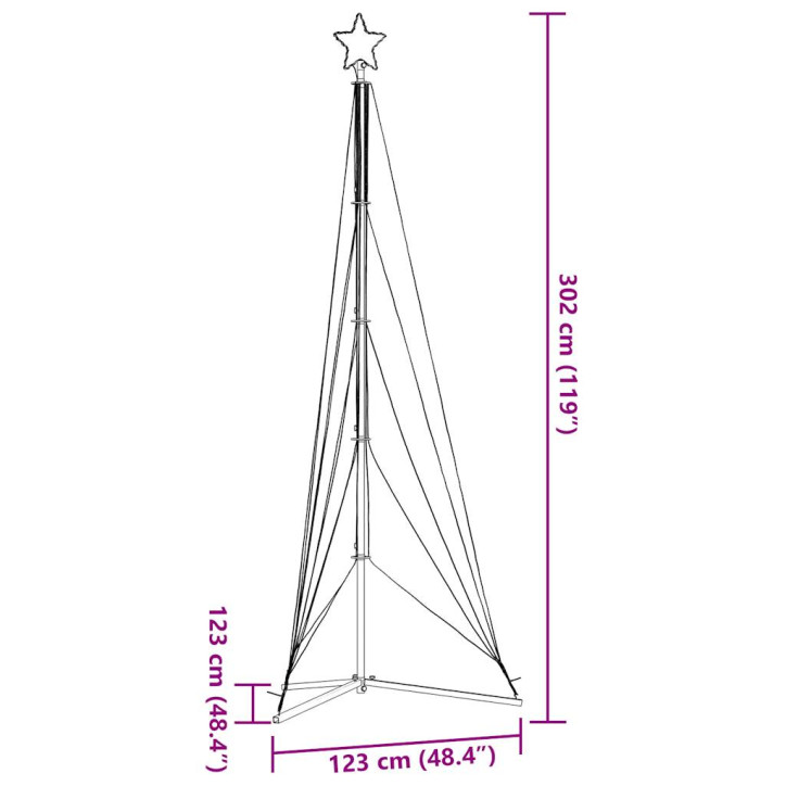 Šviečianti Kalėdų eglutė, 525 šiltos LED, 302cm