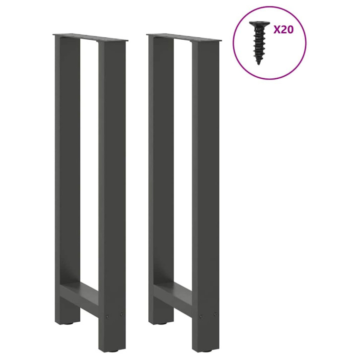 Kavos staliuko kojelės, antracito, 2 vnt., 40x(100-101)cm