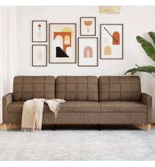 Trivietė sofa, rudos spalvos, 210cm, audinys