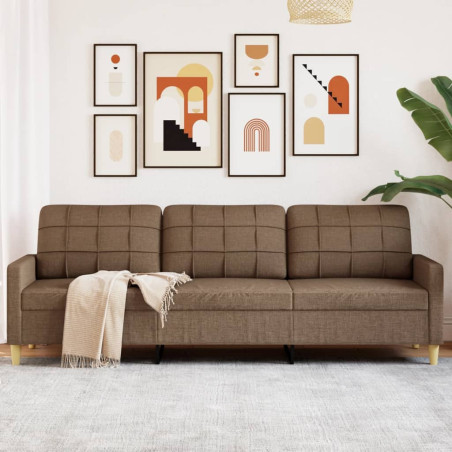 Trivietė sofa, rudos spalvos, 210cm, audinys