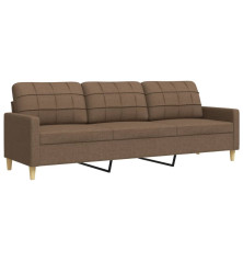 Trivietė sofa, rudos spalvos, 210cm, audinys