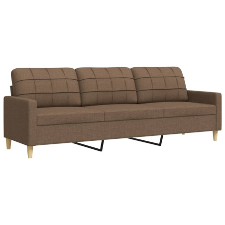 Trivietė sofa, rudos spalvos, 210cm, audinys