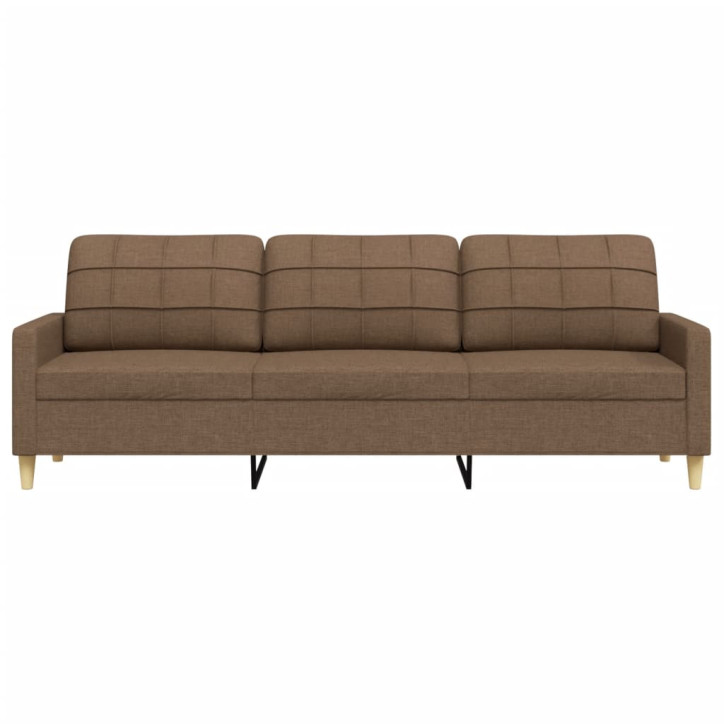 Trivietė sofa, rudos spalvos, 210cm, audinys