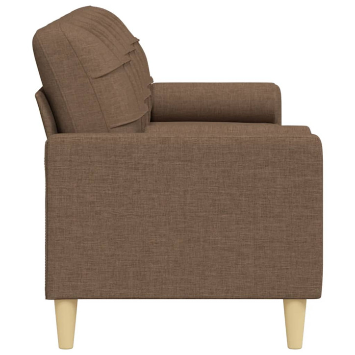 Trivietė sofa su pagalvėlėmis, rudos spalvos, 210cm, audinys