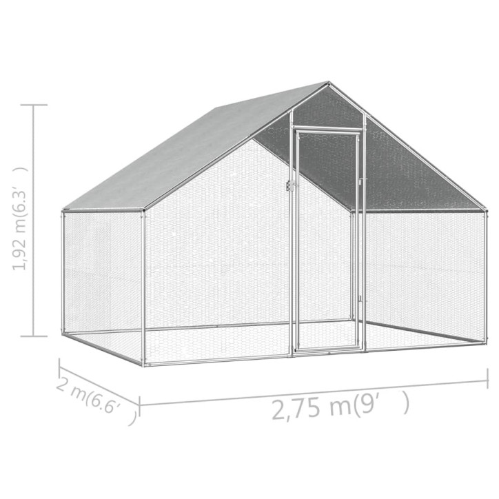 Lauko narvas viščiukams, 2,75x2x1,92m, galvanizuotas plienas