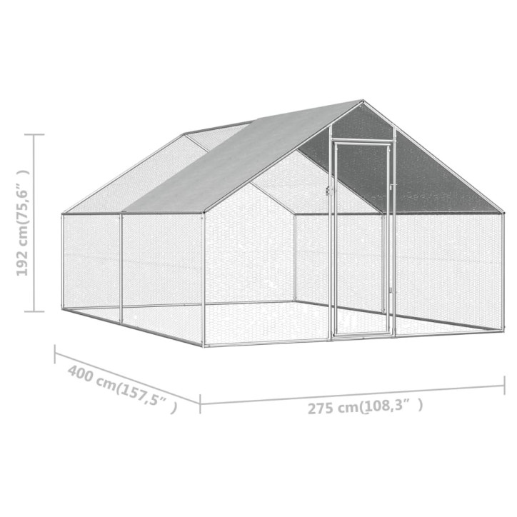 Lauko narvas viščiukams, 2,75x4x1,92m, galvanizuotas plienas