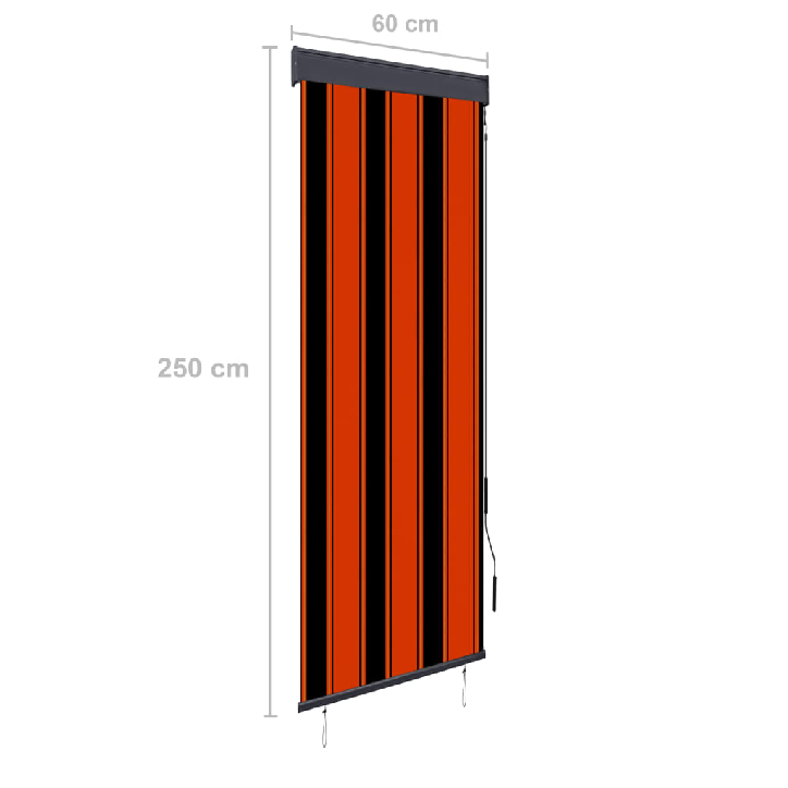 Lauko roletas, oranžinės ir rudos spalvų, 60x250cm