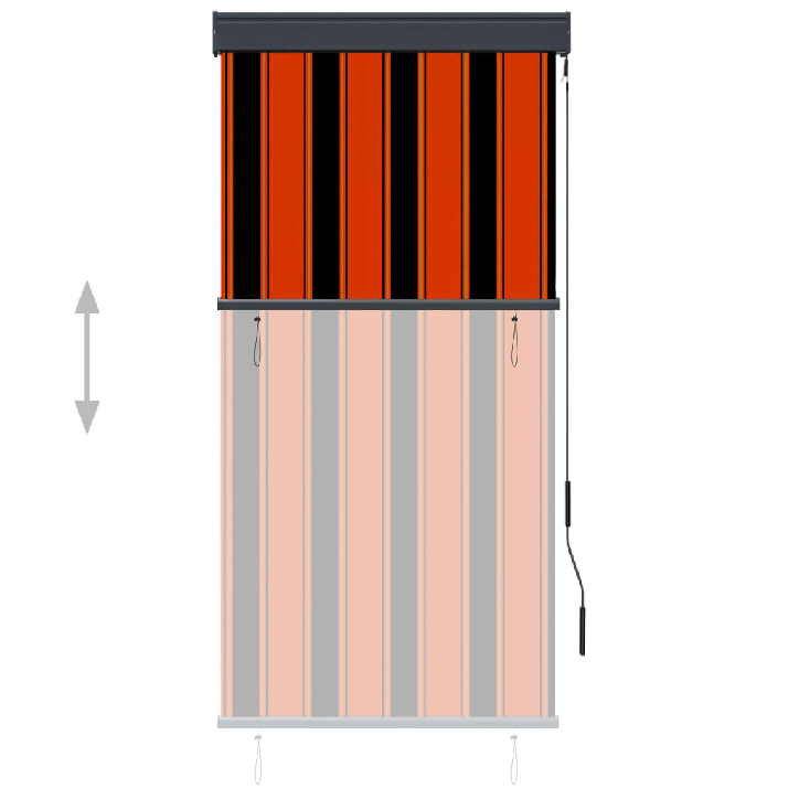 Lauko roletas, oranžinės ir rudos spalvų, 80x250cm