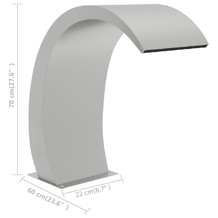 Baseino fontanas, 22x60x70cm, nerūdijantis plienas 304