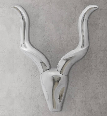 Dekoratyvinė Antilopės Galva, 50 cm, Sidabro Spalvos