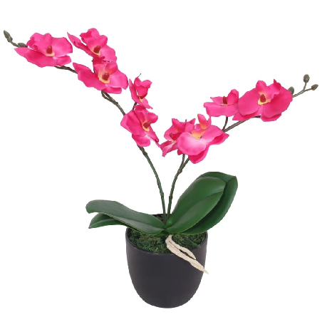 Dirbtinė orchidėja su vazonu, 30 cm, raudona