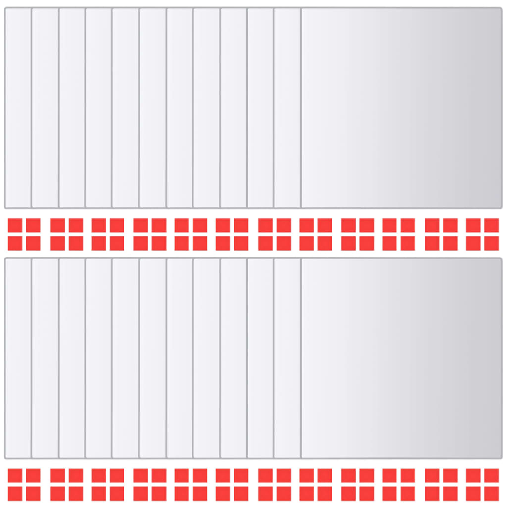 Veidrodinės plytelės, 24vnt., kvadrato forma, stiklas