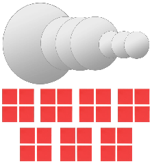 Sieninių veidrodžių komplektas, 7d., apvalus, stiklas