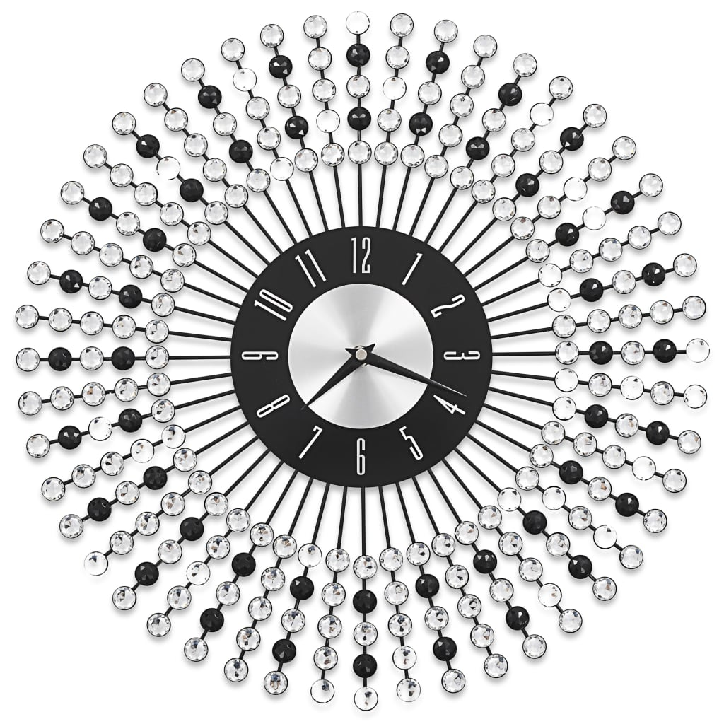 Sieninis laikrodis, juodos spalvos, 43 cm, metalas