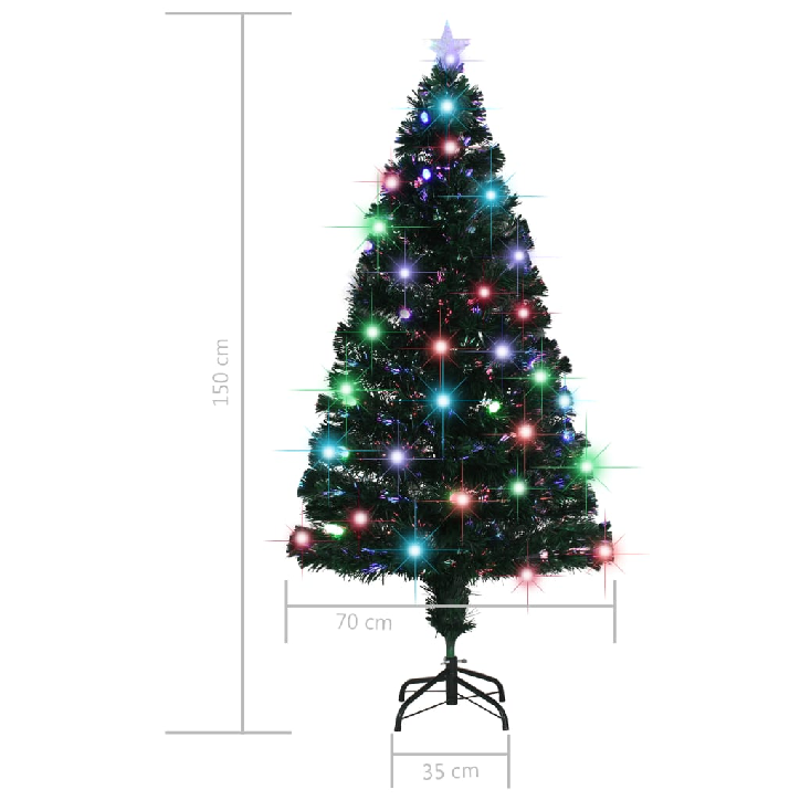 Dirbtinė kalėdinė eglutė su stovu, LED, 150 cm