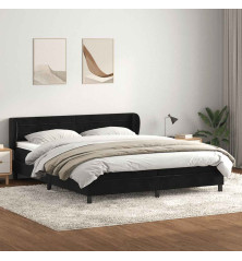 Box Spring Lova su čiužiniais Juoda 180x210 cm aksomas