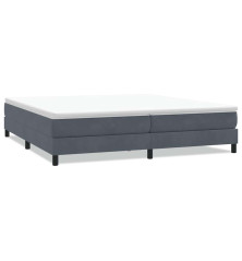 Box Spring Lova be čiužinio Tamsiai pilka 200x210 cm aksomas