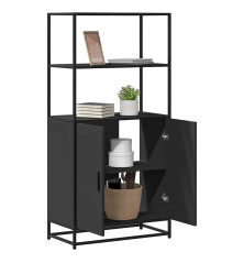 Highboard Black 68x35x139 cm Mediena ir metalas