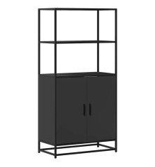 Highboard Black 68x35x139 cm Mediena ir metalas