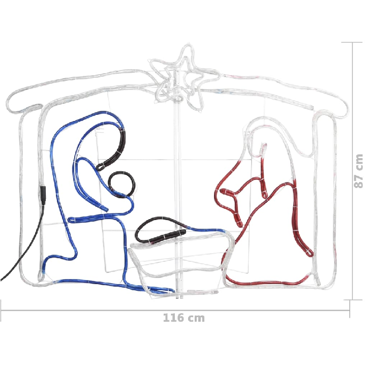 Kalėdų dekoracija Kristaus gimimas, 116x41x87cm, 240 LED