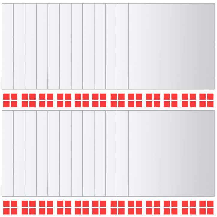 Veidrodinės plytelės, 48vnt., stiklas, kvadratinės (244462x2)