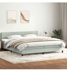 Box Spring Lova su čiužiniu Šviesiai pilka 180x220 cm aksomas