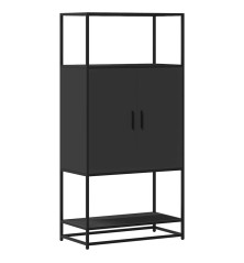 Highboard Black 68x35x139 cm Mediena ir metalas