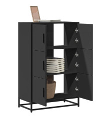 Highboard Black 68x35x106,5 cm Mediena ir metalas