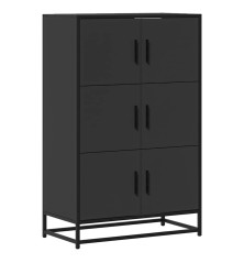 Highboard Black 68x35x106,5 cm Mediena ir metalas